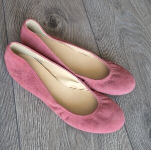 J. Crew Pink Suede Ballerina Flats Size 6